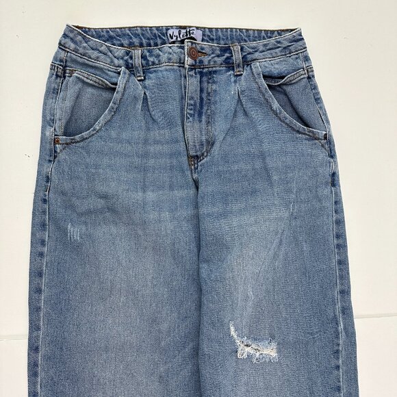 Vylette Balloon Distressed Women's size 9 Medium Blue Denim jeans - Picture 2 of 5